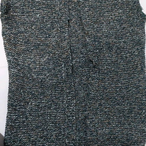 Knitted sleeveless sweater cardigan used, large, buttonless, multicolor mohair