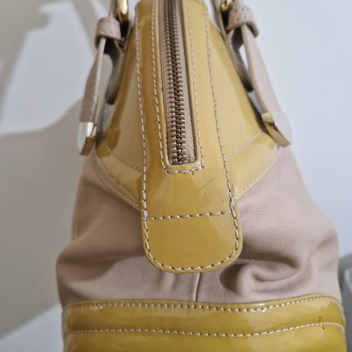 Versace Jeans Couture Vintage Y2K leather shoulder bag used, beige gold