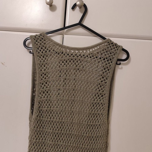 Pull & Bear φόρεμα παραλίας crochet ολοκαίνουργιο, χακί, μέγεθος S