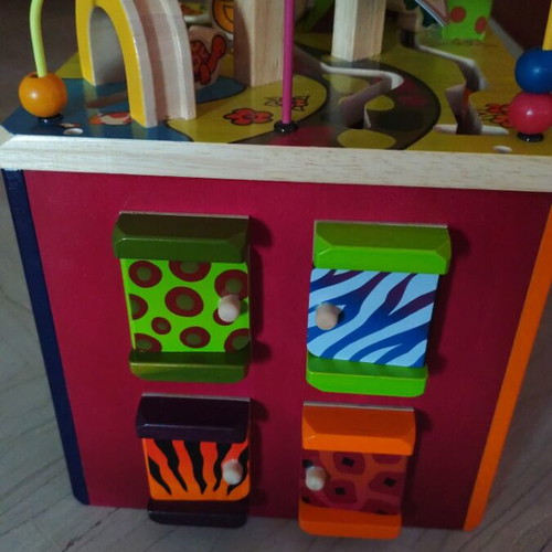Zany Zoo wooden activity cube