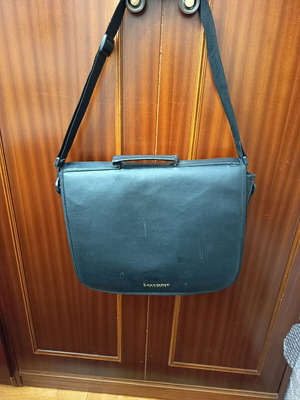 Vintage leather bag Olympic Airways like new, black