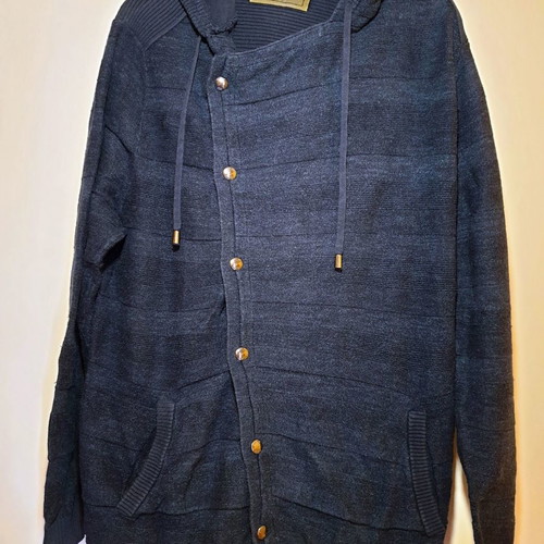 Guess men's blue cardigan with hood size M like new