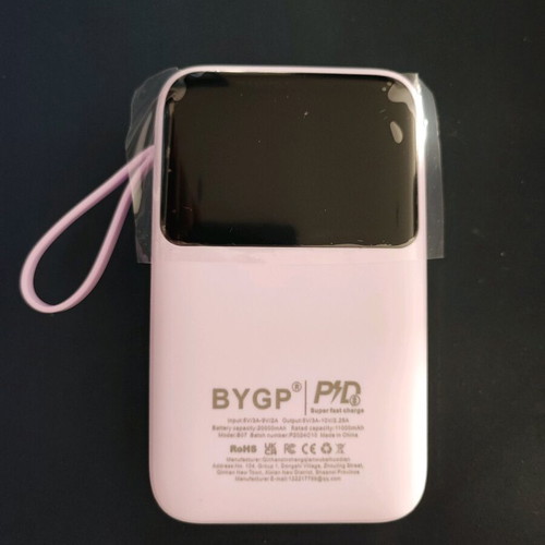 Powerbank 20000mAh purple with built-in cables new