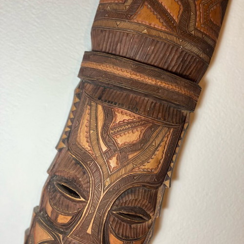 Vintage African Wooden Mask like new, handmade boho ethnic decor