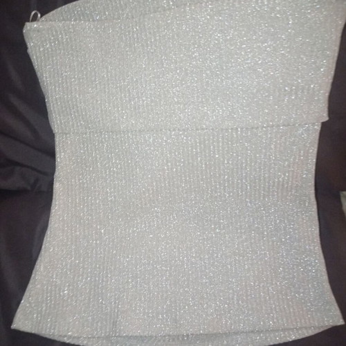 Strapless top Zara new, gold color, size Medium