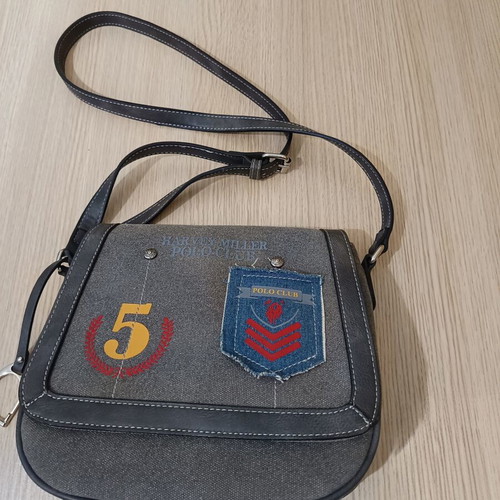 Harvey Miller crossbody bag used, gray and blue