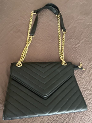 Shoulder bag black, like new, 25x18 cm