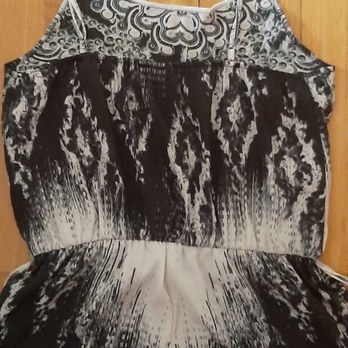 Jumpsuit black and white like new with adjustable straps and belt