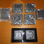 Electrical equipment new from renovation, 4 Schuko sockets, switches, TV and phone outlets