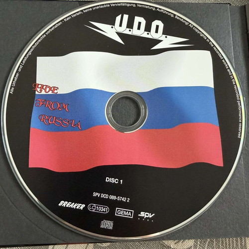 Udo Live From Russia 2Cd Digibook used, metal