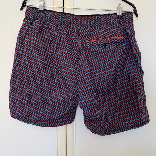 Scotch & Soda men's swim shorts used, size Large, blue and red