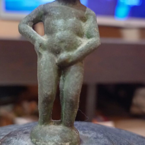 Antique copper and bronze vessel used, 25 cm height