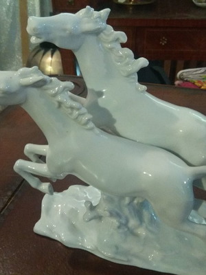 Δύο άλογα πορσελάνη αντίκα Συλλεκτικό