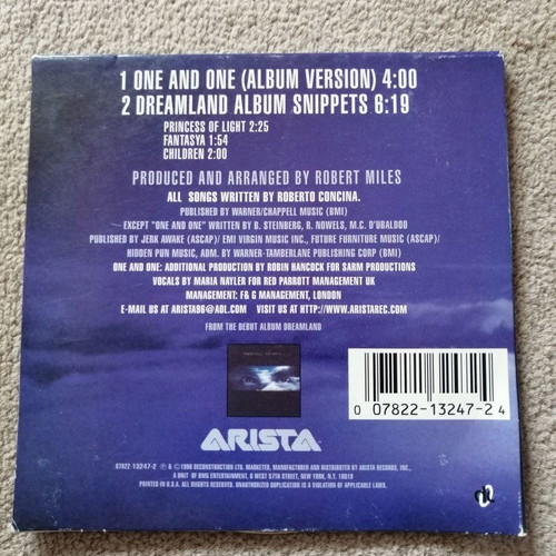 Robert Miles feat. Maria Nayler One And One CD-Single used