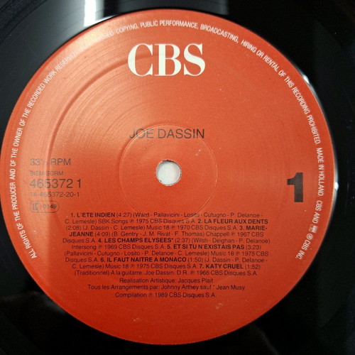 Joe Dassin 27 Succès 2 X LP vinyl like new, pop