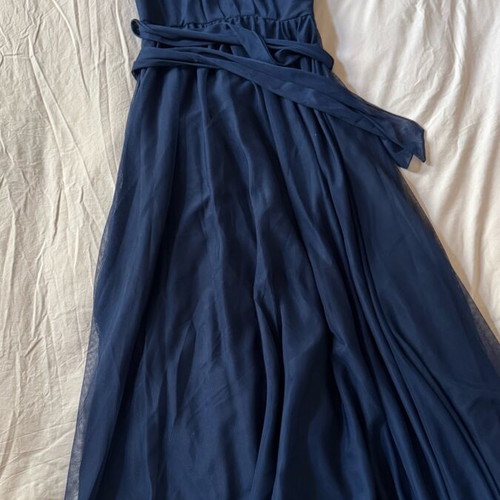 Maxi dress one shoulder navy blue medium like new