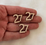 Ξύλινα στοιχεία με αριθμό 27, σετ 10 τεμαχίων, laser-cut