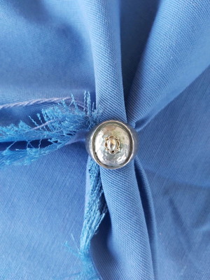 Women's ring used, hammered silver with gold