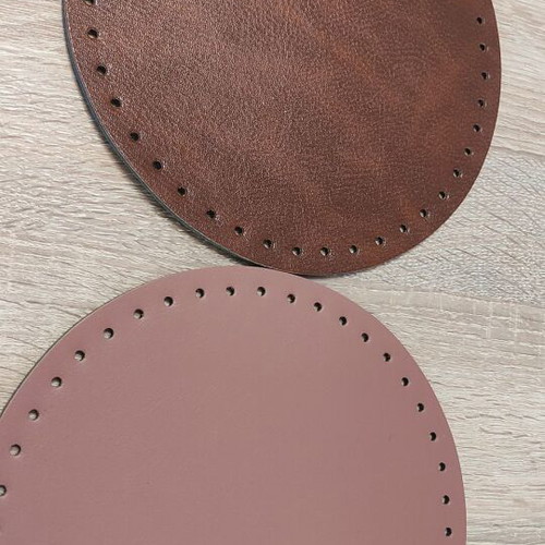 Leather round base for knitted bag new