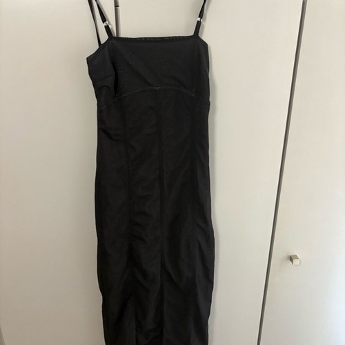 Makis Tselios black shiny midi dress like new, Xsmall/small