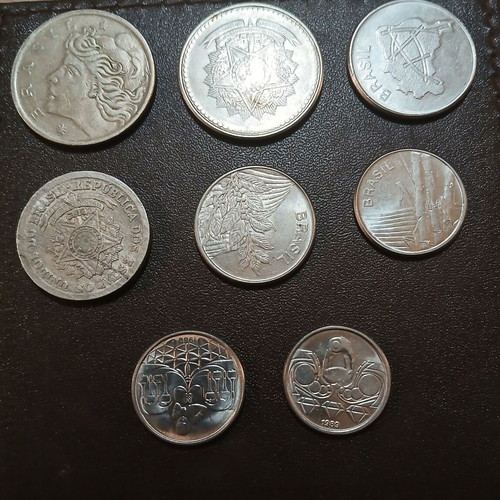 Set of 8 Brazil coins, assorted