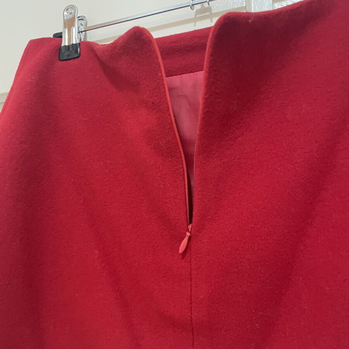 Winter red mini skirt size S used