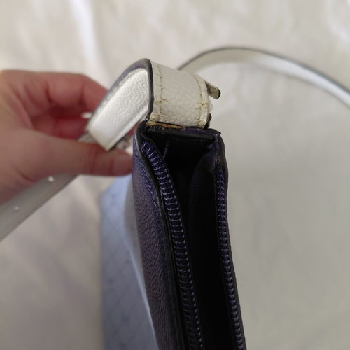 Caprice crossbody bag, blue and white