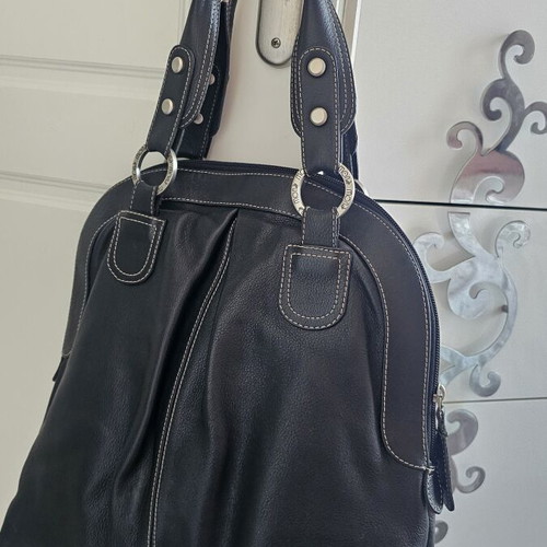 Mona shoulder bag large leather used, black