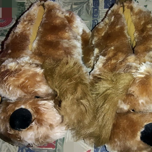 Bigshoes sock slippers used, brown, one size up to 45