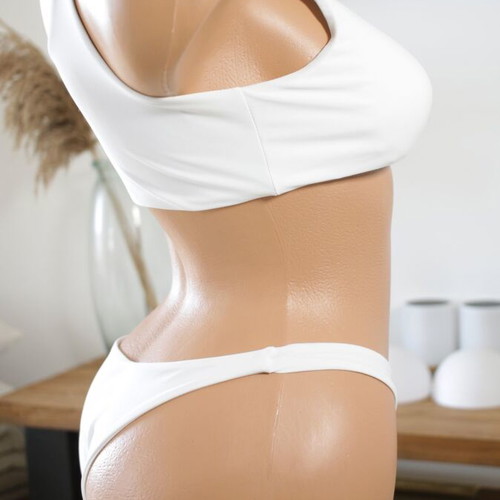 Women's white bikini swimsuit with jewelry decoration new