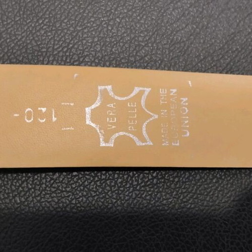 Men's leather belt used, beige, size 120