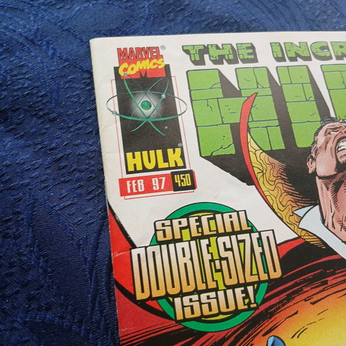 Incredible Hulk #450 used with Peter David autograph, double issue