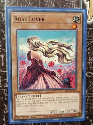 Rose Lover Yu-Gi-Oh! card like new with Ultra Pro sleeve