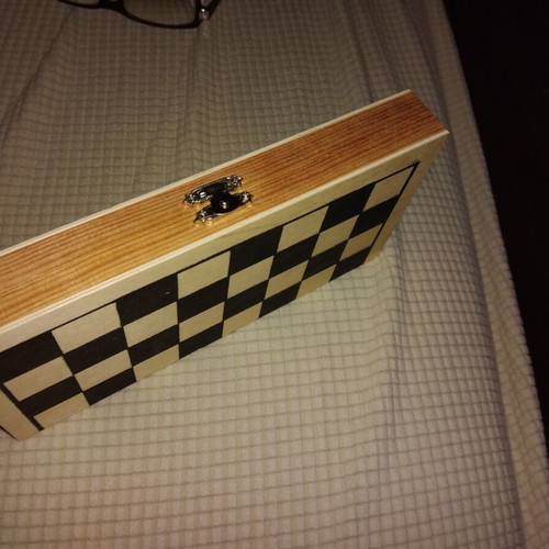 Mini wooden tavli backgammon board