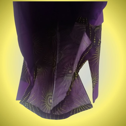 Jacket African Boho Style like new, purple and yellow sun pattern