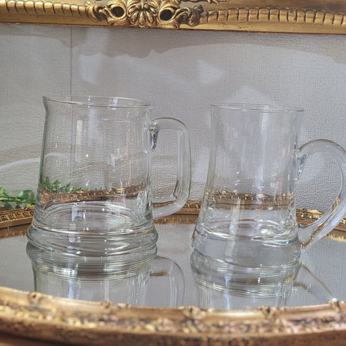 Set of 2 glass beer mugs 300 ml and 500 ml, Austria