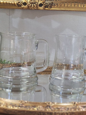 Set of 2 glass beer mugs 300 ml and 500 ml, Austria