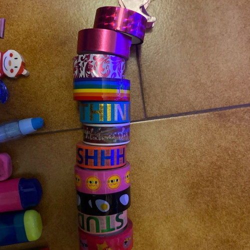 School supplies like new, pack with erasers, tape, pens, highlighters