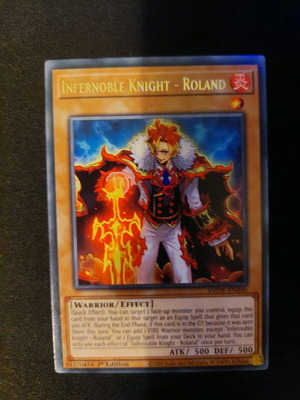 Yu-Gi-Oh Infernoble Knight Roland σπάνια κάρτα σαν καινούργιο