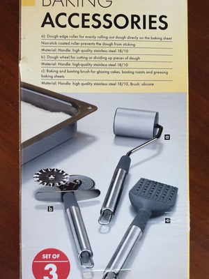Baking accessories new, set of 3, stainless steel