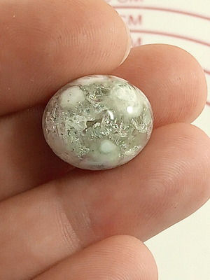Agate semiprecious stone with crystal-filled cavity in egg shape new