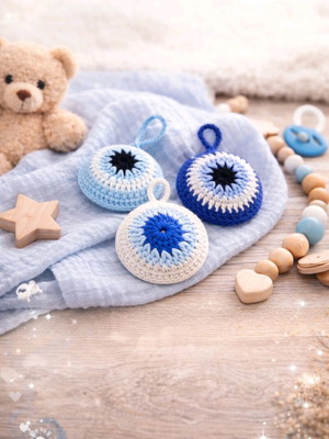 Handmade knitted evil eyes for newborns new