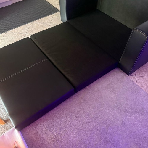 Leather 2-seater sofa bed like new