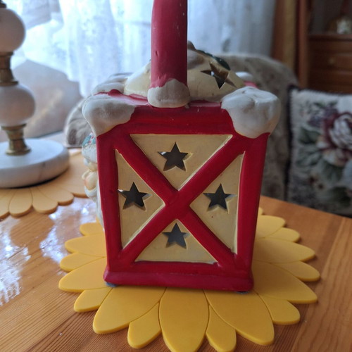 Christmas ceramic candle holder like new