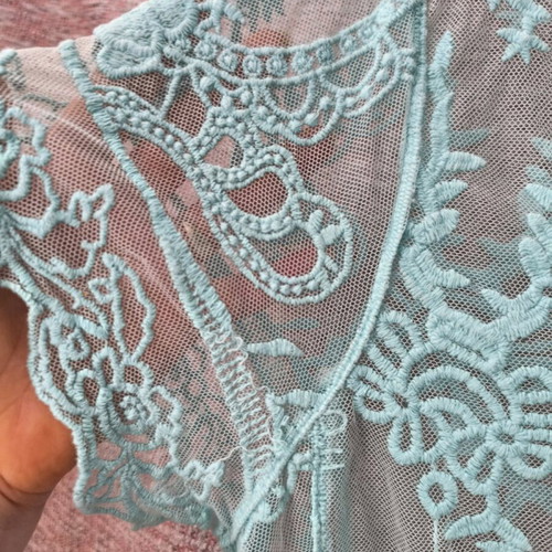 Summer lace blouse used, turquoise, size L-XL