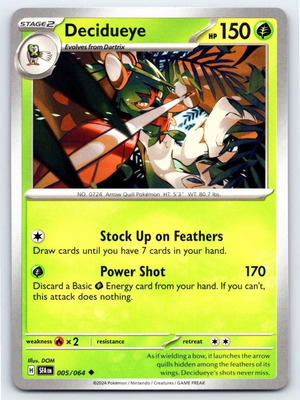 Decidueye Pokemon card collectible new