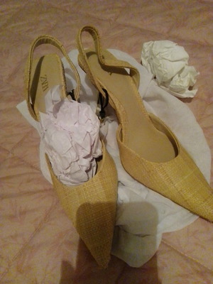 Zara slingback pumps new, size 37, beige shoes