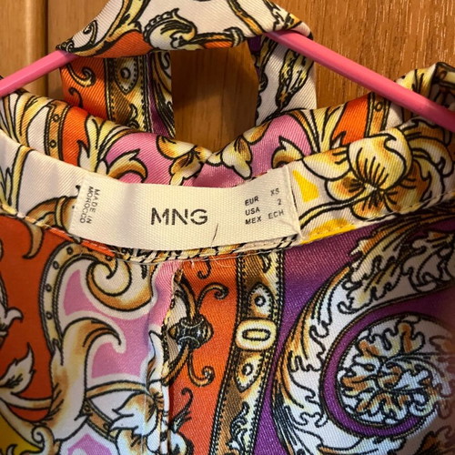 Mango maxi satin dress with baroque print and belt like new XS
