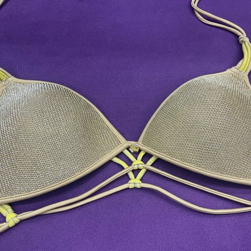 Women's swimsuit used, gold, triangle with push up, size L