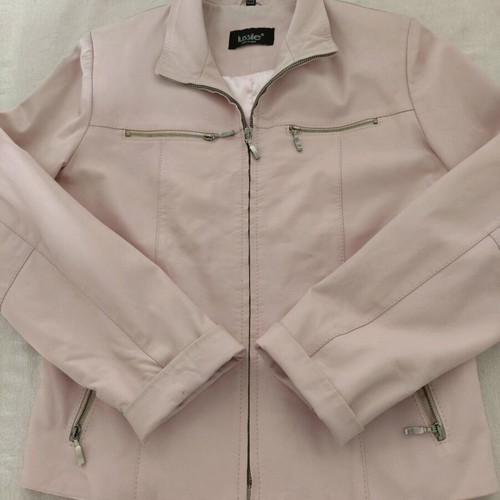 Lussile Leather Jacket Like New, Baby Pink, Size Medium